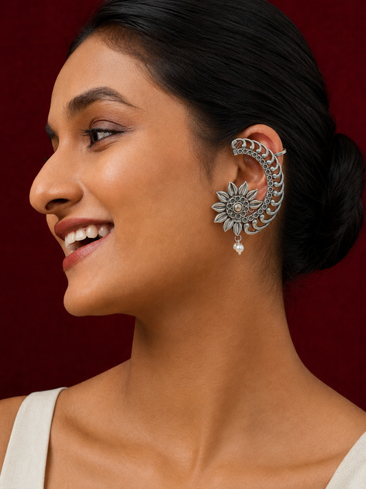 Ardhachandra Oxidised Earcuff