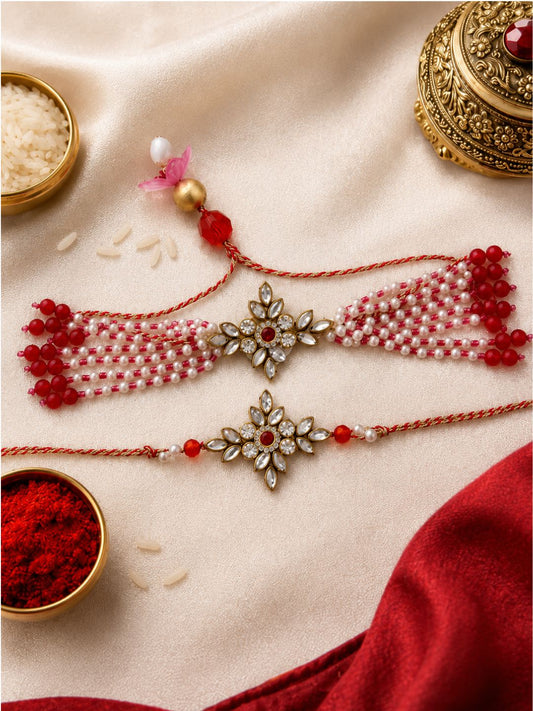 Rosy Bloom Bhaiya Bhabhi Rakhi Combo