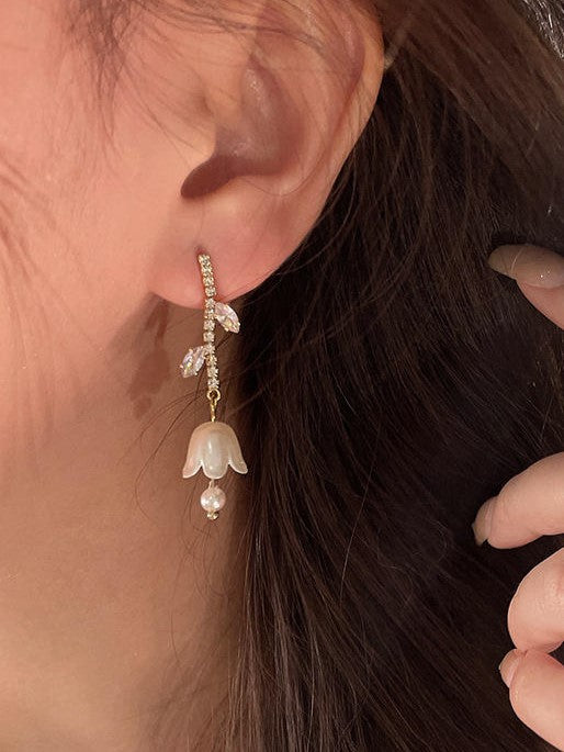 Crystal Tulip Drop Earrings