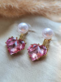 Pearl Aura Heart Earrings