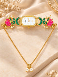 Kashmiri Lotus Pearl Bracelet Watch