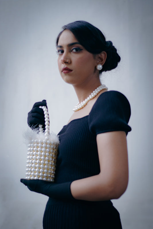 Pearl Symphony Feather Bag