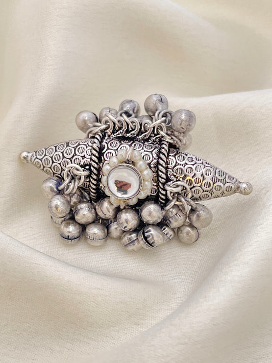 Aaradhya Oxidised Ghungroo Ring