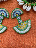 Saanjh Mirror Beaded Earrings
