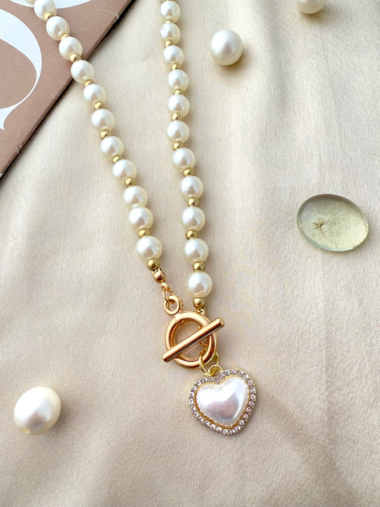 Pearl Heart Drop Chain