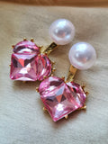 Pearl Aura Heart Earrings