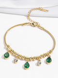 Emerald Droplet Charm Bracelet