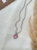 Pink Heart Crystal Chain