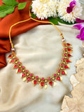 South Indian Ruby Heart  Necklace Set