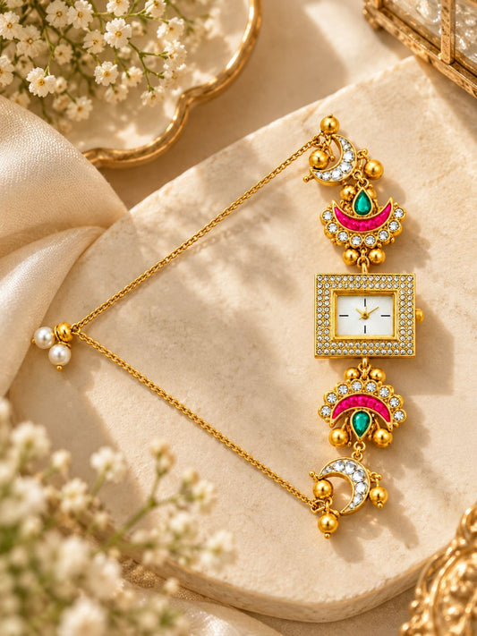 Shahi Chand Kundan Bracelet Watch