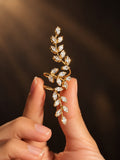 Crystal Leafy Finger Ring