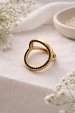 Three Tone Spark Ring