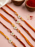 Set of 5 Trikona Nazar Rakhi Combo