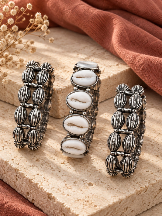 Shell Beaded Bracelet Stack