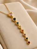 Multicolor Heartline Necklace