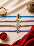 Set Of 4 Blossom Charm Rakhi Combo