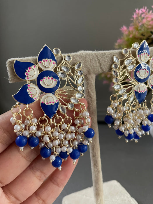 Maroon-Blue earrings