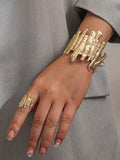 Golden Armour Cuff Ring Set