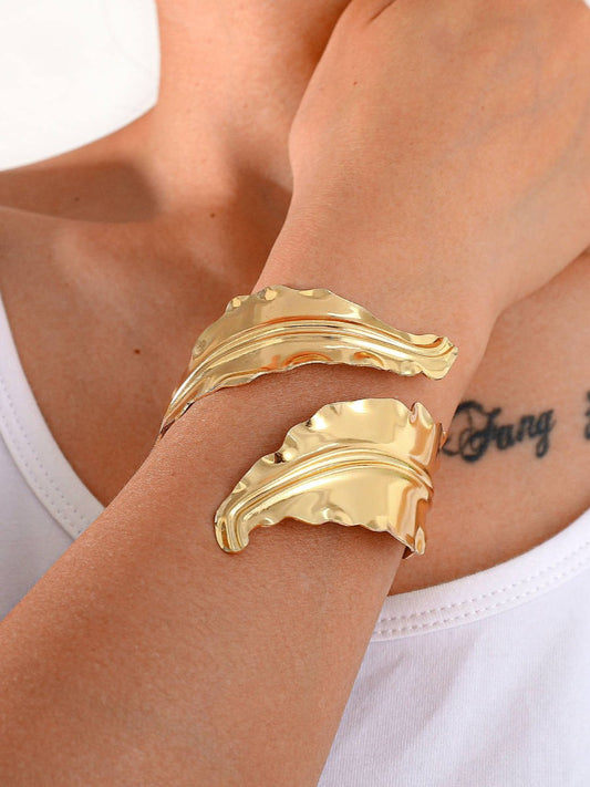 Wavy Leaf Cuff Bracelet