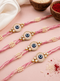 Set of 4 Shubh Drishti Rakhi Combo (Pink)