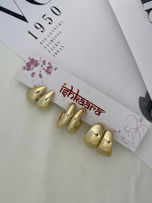 Golden Glam Hoops Combo