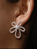 Floral Pearl Stud Earrings