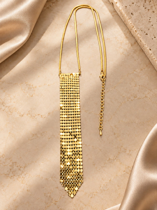 Glam Chain Tie Necklace