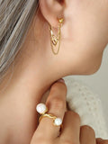 Gold Lock Chain Earrings