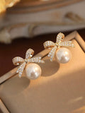 Pearl Bow Promise Earrings
