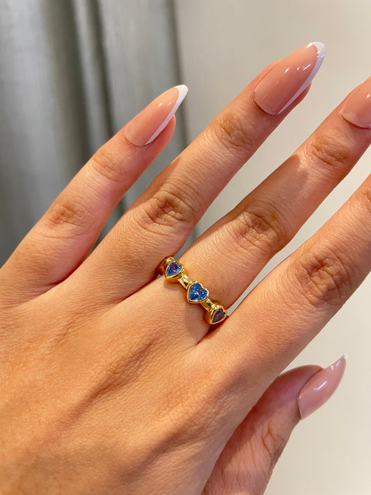 Blue Heart Stone Ring