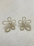 Floral Pearl Stud Earrings