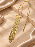Glam Chain Tie Necklace