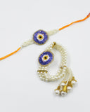 Pearl Evil Eye Bhaiya Bhabhi Rakhi Combo