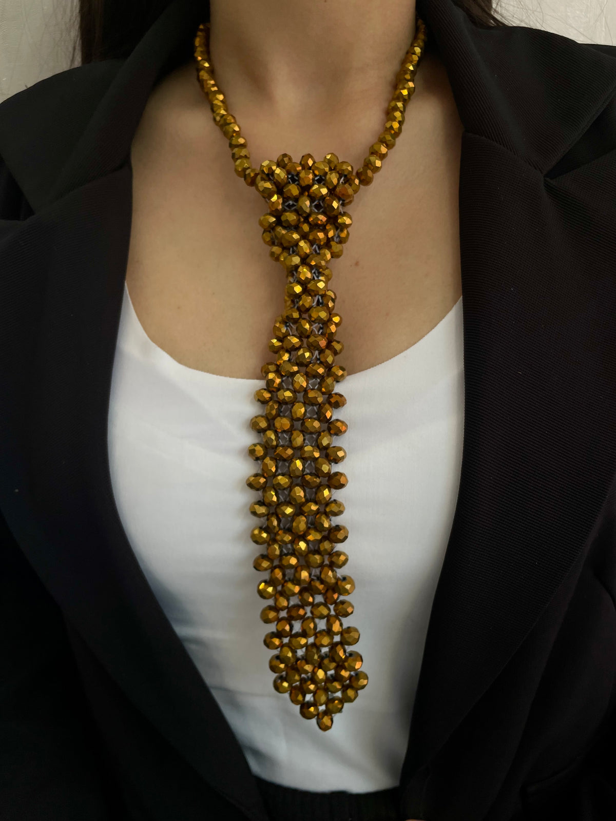 Bedazzled Bow Tie Necklace