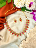 South Indian Ruby Heart  Necklace Set