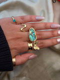 Blue Aura Ocean Ring Stack