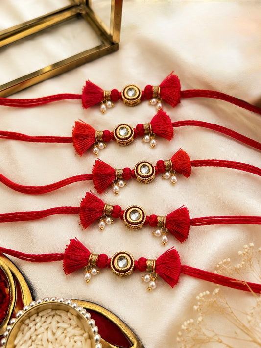 Set of 5 Tiny Kundan Rakh Combo