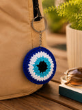 Crochet Blue Evil Eye Keychain