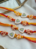 Set of 4 Trikona Nazar Rakhi Combo