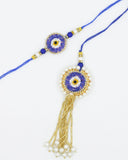 Blue Evil Eye Bhaiya Bhabhi Rakhi Combo