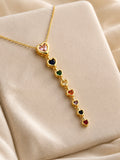 Multicolor Heartline Necklace