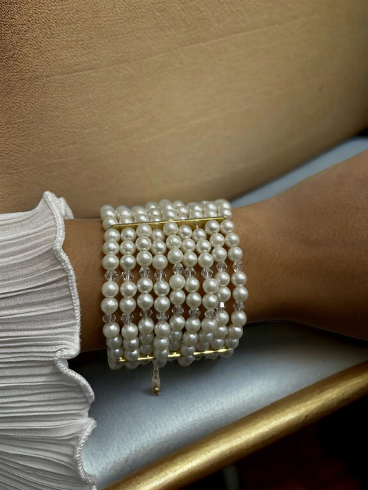 Pearly Layered Wrap Bracelet