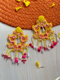 Gulabi Gajra Beaded Earrings