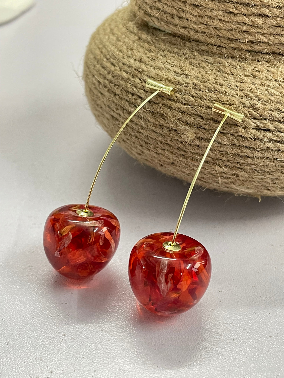 Resin Cherry Earrings