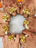 Pearl Ghungroo Aarti Ring Pair