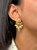 Pearl Dangling Two in One Earrings