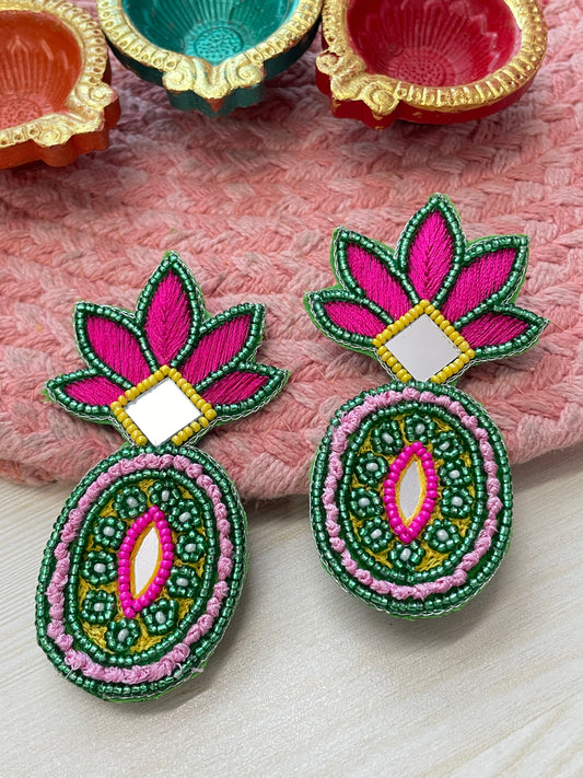 Karva Mirror Beaded Earrings