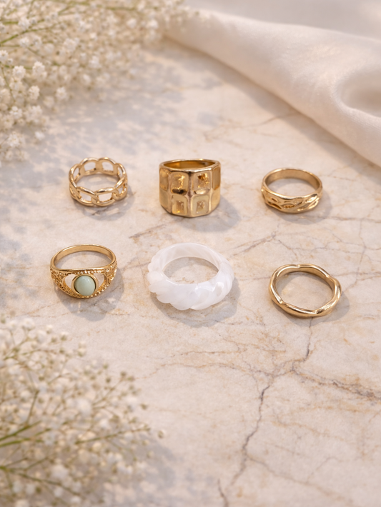 Minted Golden Ring Stack
