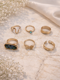 Blue Aura Ocean Ring Stack