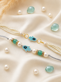 Beaded Evil Eye Bond Bhaiya Bhabhi Rakhi Combo